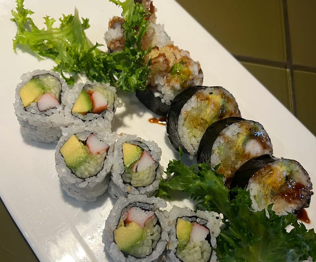 B5 Shrimp Tempura Roll & California Roll.