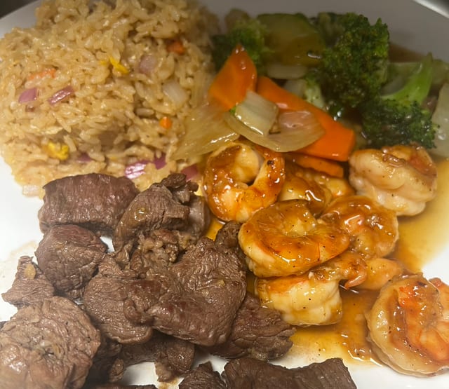 Hibachi Steak & Shrimp.