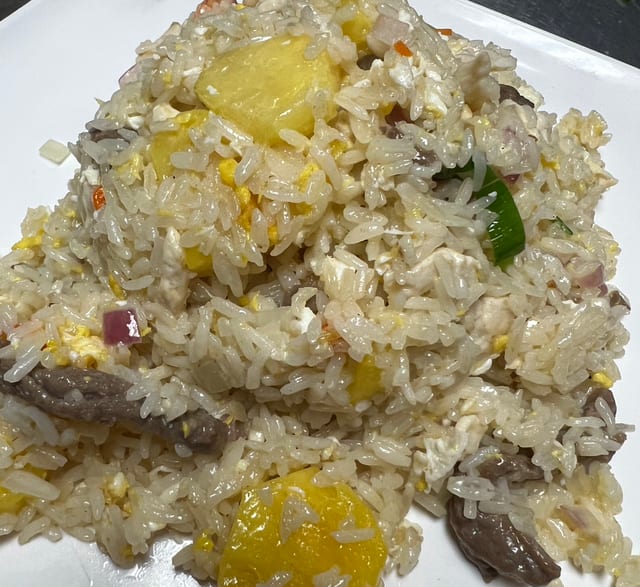 Hawaii Pineapple Beef Fried Rice.