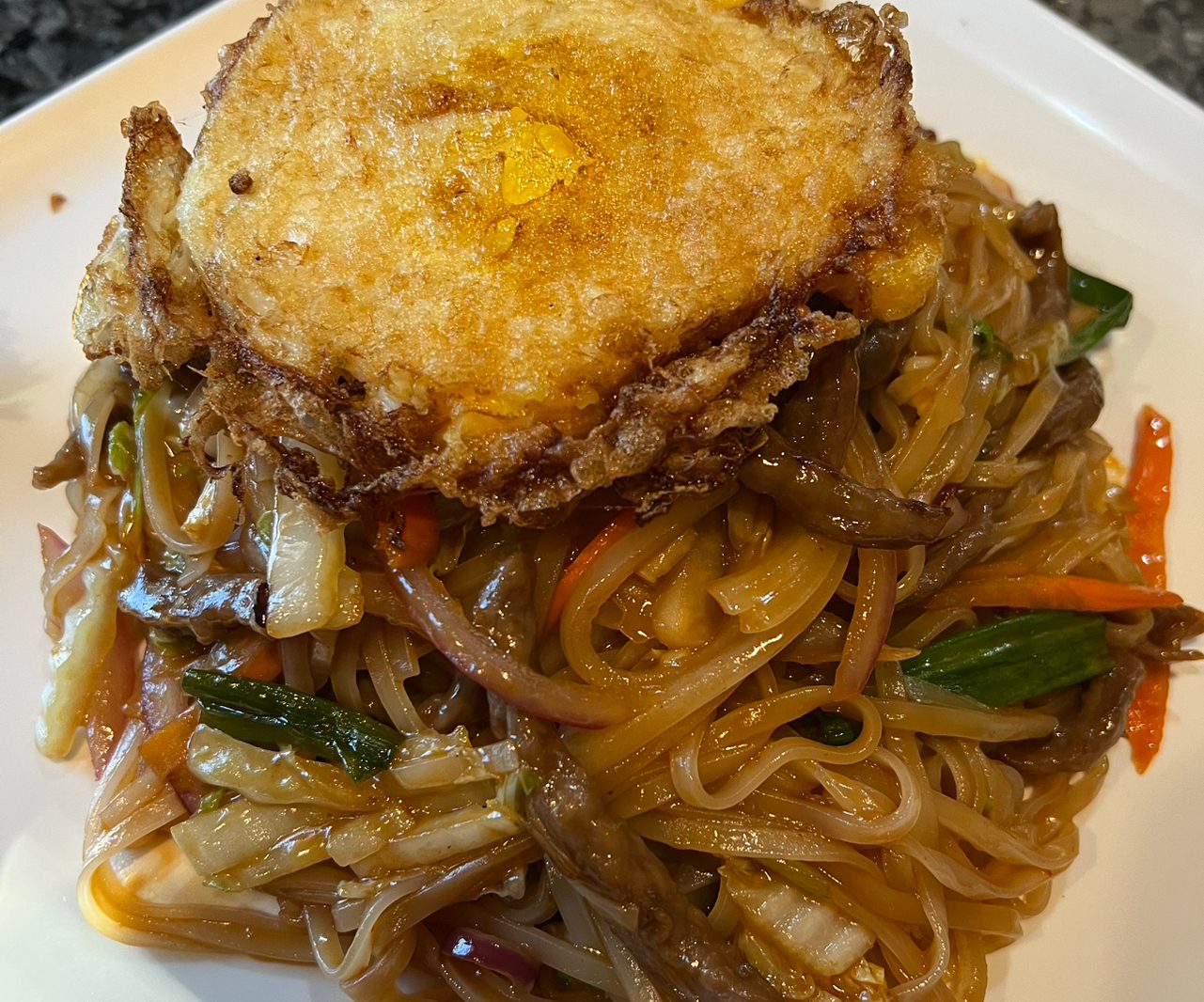 Beef Pad Thai or Lo Mein.