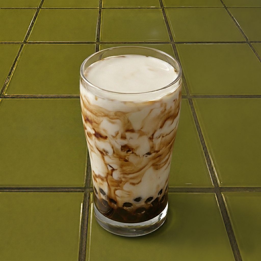 Brown sugar Milk Tea w. Bubble.